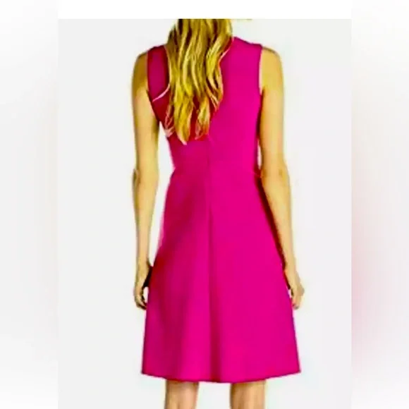 Anne Klein Women’s fuchsia pink crepe fit and flare dress. - Picture 2 of 4